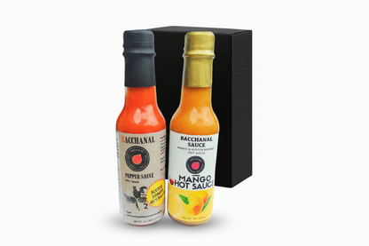 Fiery Hot Sauce Gift Set - Best Hot Sauce Gift Pack, Set of 2 Fiery Caribbean hot Sauce bottles, hot sauce gifts for dad